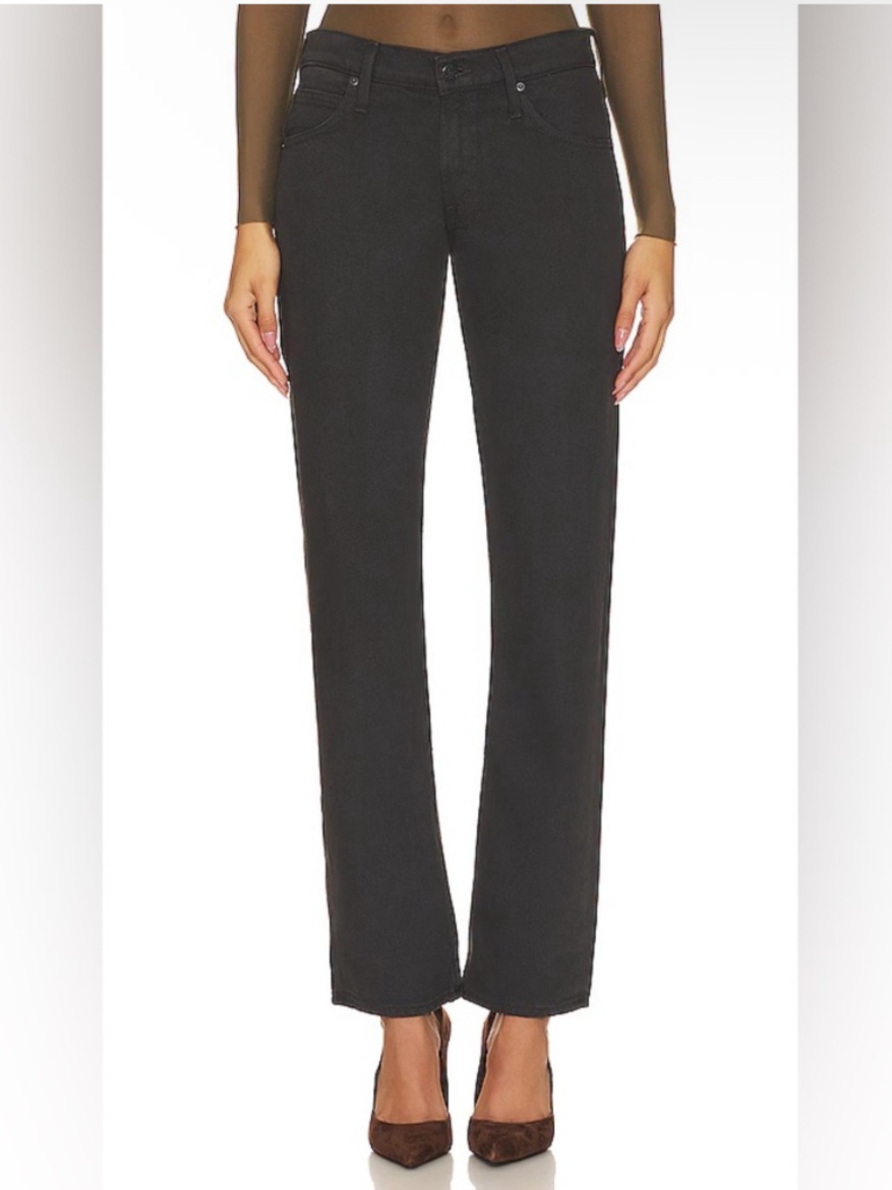 MOTHER SNACKS! The Down Low Sweet Tooth Skimp Jeans Faded Black
